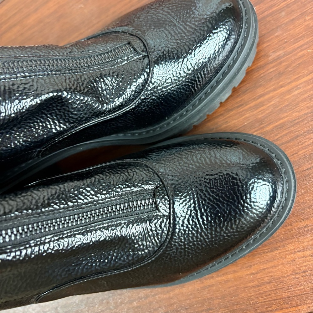 NEW Michael Kors Cyrus booties in black patent leather - Picture 11 of 12